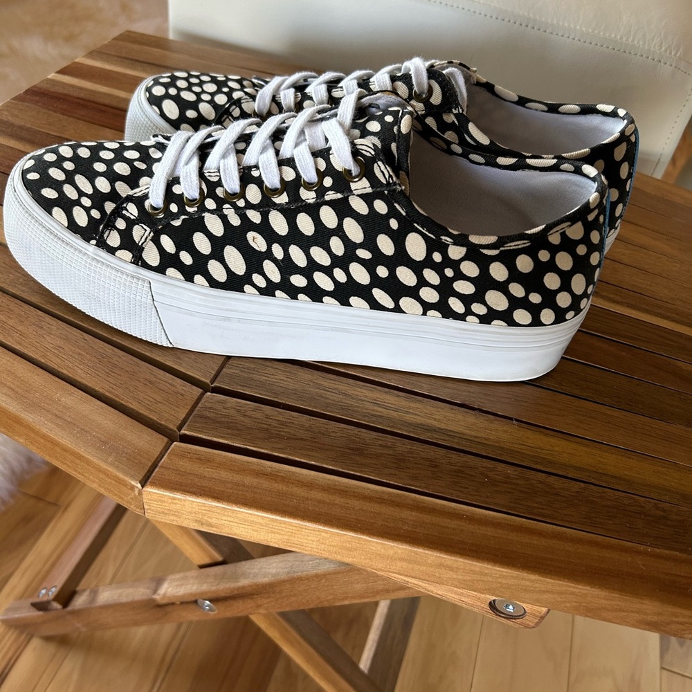Boden Black and White Polka Dot Sneakers Casual Style